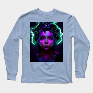 Mystic Glitch Girl Fantasy Design Long Sleeve T-Shirt